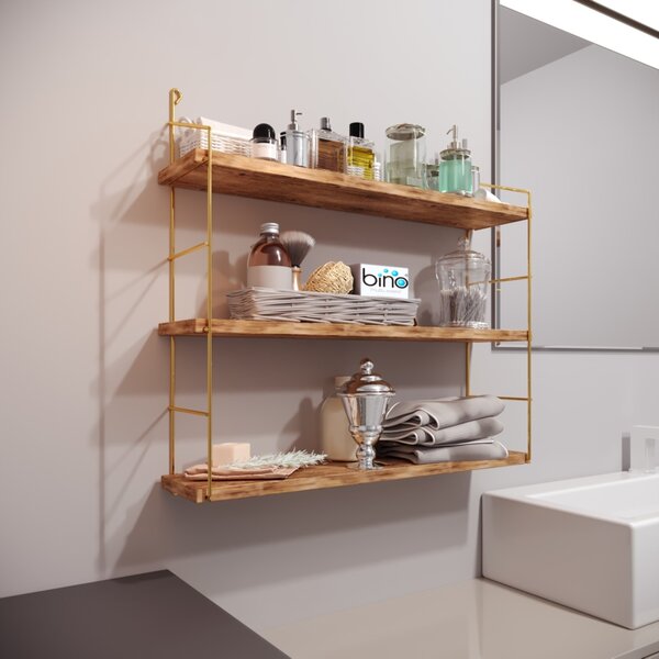 Rafturi perete, Elegant Space, UnicUtil, 60 x 62 x 16 cm, Auriu Maro