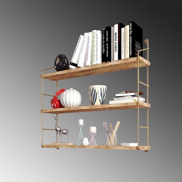 Rafturi perete, Elegant Space, UnicUtil, 60 x 62 x 16 cm, Auriu Maro