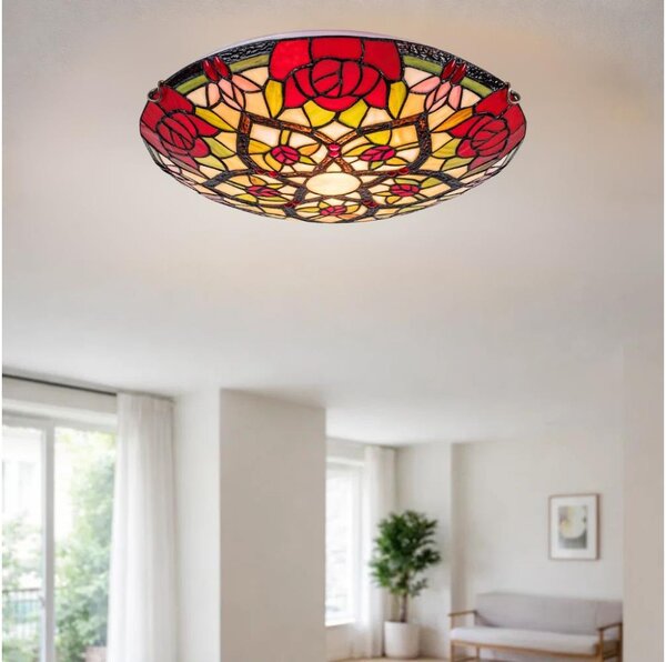 Brilagi - Plafonieră Tiffany cu vitralii GARLAN, 2xE27/60W/230V