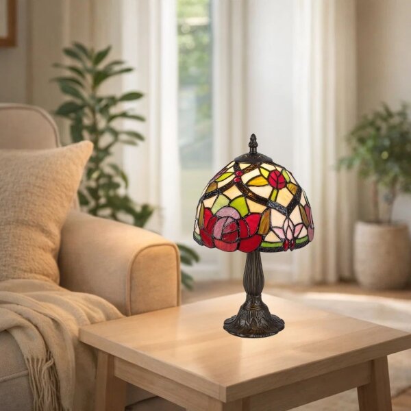 Brilagi - Lampă de masă Tiffany cu vitralii GARLAN 1xE14/40W/230V