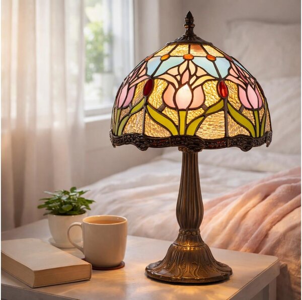 Lampă de masă Tiffany din vitralii LORAS 1xE14/40W/230V - Brilagi