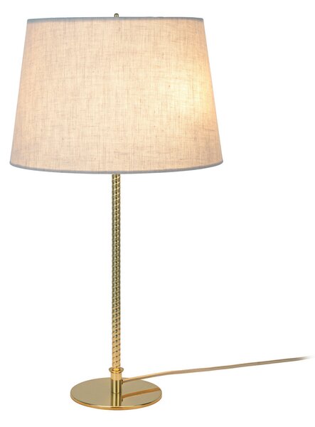 GUBI Lampă de masă 9205, alamă, abajur din pânză, înălțime 58 cm, Auriu / Alamă, Camera de zi / sufragerie, Alamă, Design
