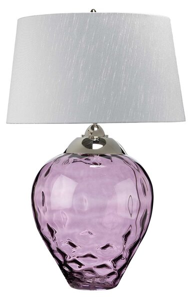 Quintiesse Lampă de masă Samara, Ø 51 cm, roz, material textil, sticlă, 2 lumini, Roz / Rosé, Camera de zi / sufragerie, Sticlă, Design
