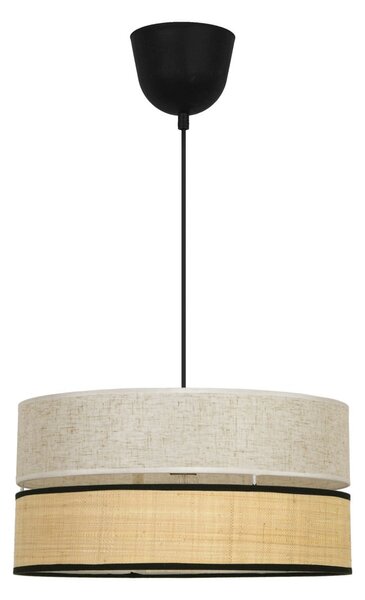 Viokef Lampă suspendată Andaman, Ø 40 cm, reglabil, Bej, Camera de zi / sufragerie, Țesătură / Textil, Modern