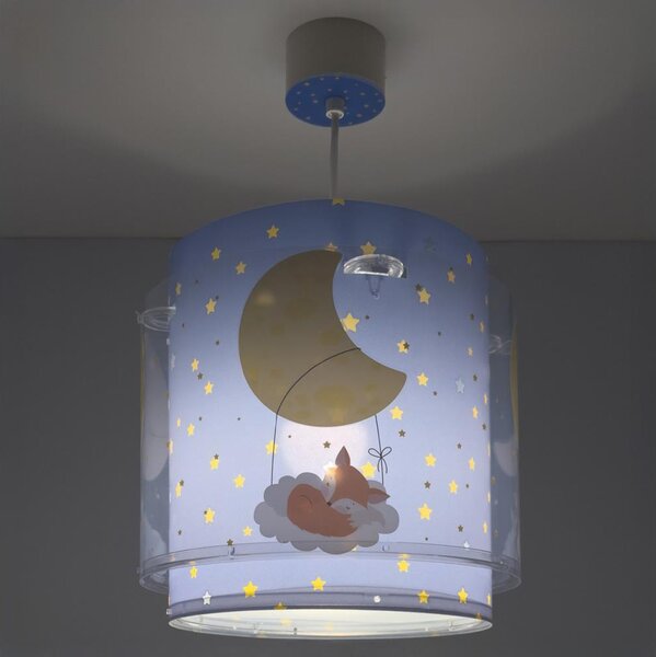 Dalber 76632 - Lustră pentru copii MOON DREAMS 1xE27/15W/230V albastru
