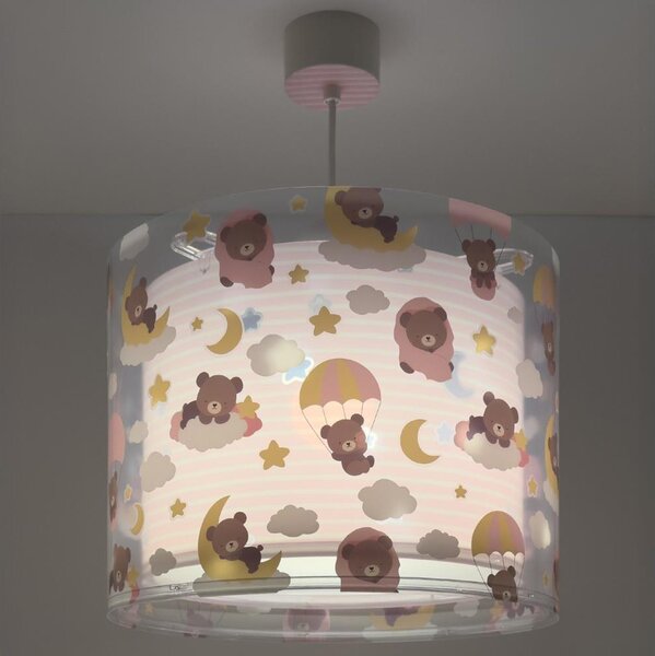 Dalber 41572S - Lustră pentru copii BABY TEDDY 1xE27/15W/230V roz