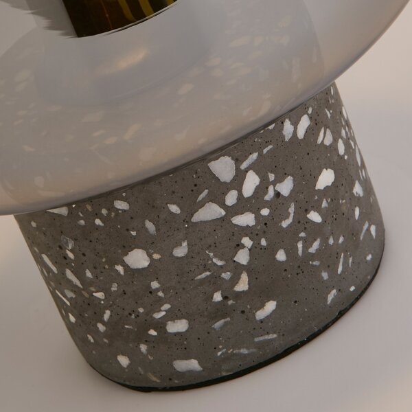 Searchlight X Lampă de masă Vessel, gri / fumuriu, beton, sticlă, Gri, Camera de zi / sufragerie, Beton, Modern