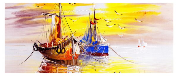 Tablou - Pictură barcă (120x50 cm)