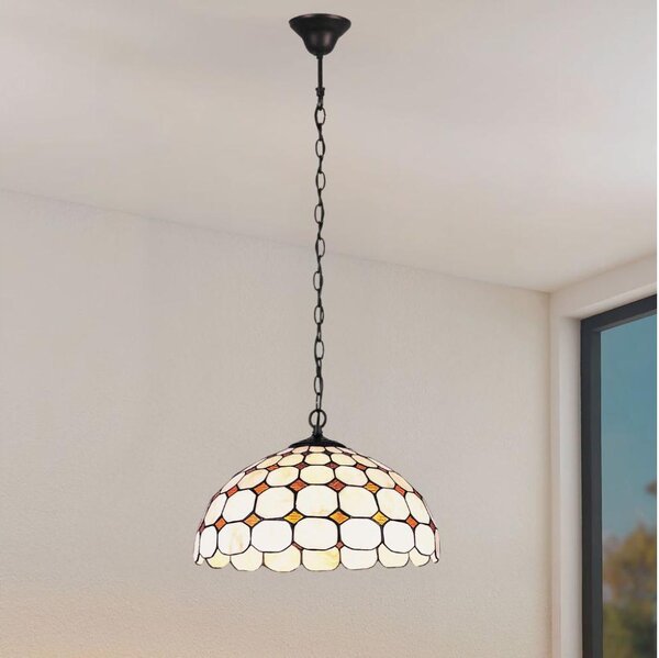 Brilagi - Candelabru Tiffany cu vitralii pe lanț DORAN 2xE27/60W/230V