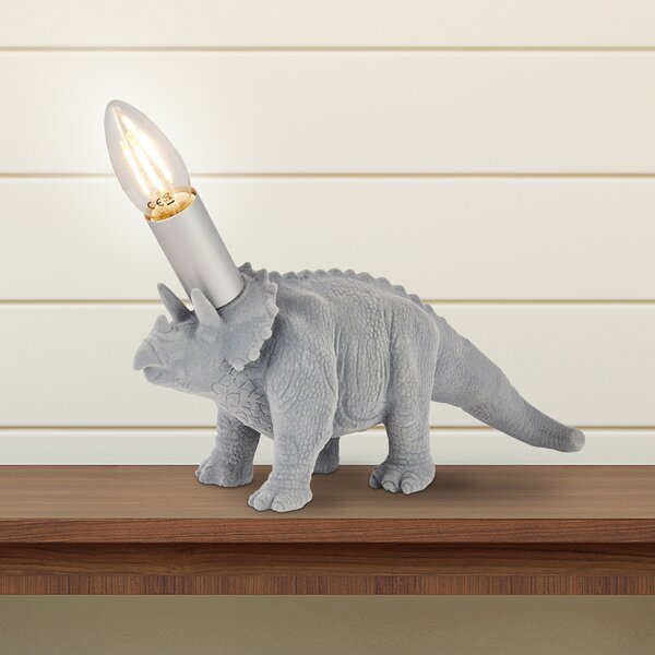Searchlight Lampă de masă X Triceratops, ceramică, Gri, Camera copiilor, Ceramică