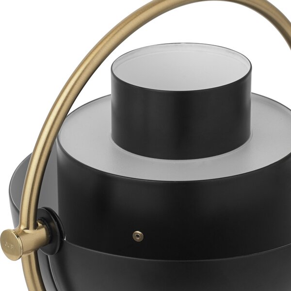 GUBI Lampa de masă cu baterie Gubi Multi-Lite, alamă/negru, 30 cm, reglabil, Auriu / Alamă, Camera de zi / sufragerie, Metal, Design