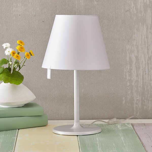 Lampă de masă Artemide, Melampo notte, Alb, Camera de zi, Țesătură / Textil, Design