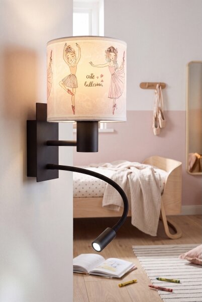 Brilagi - Lampă LED flexibilă BOBO 1xE27/25W/230V + LED/3W negru/alb/roz/balerine