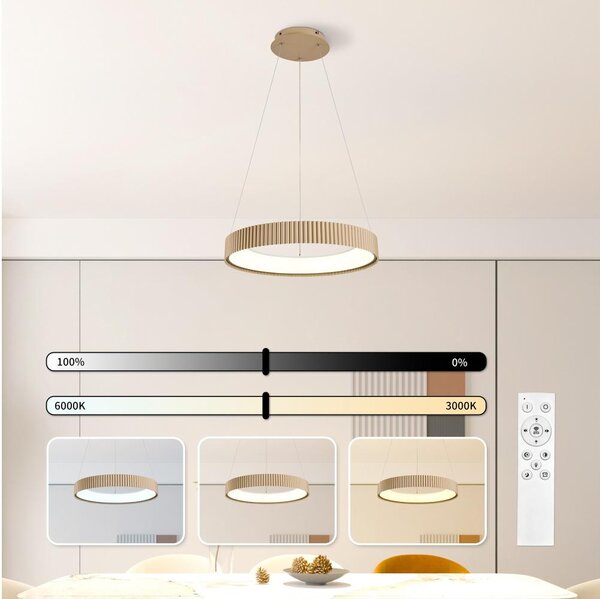 Brilagi - Lustră LED dimabilă pe cablu FALCON MODERN LED/30W/230V 40 cm bej + telecomandă