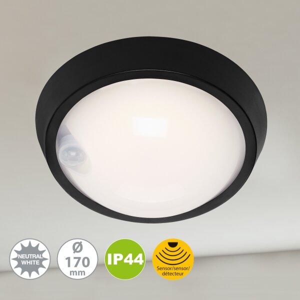 Corp de iluminat LED de exterior cu senzor HELSINKI LED/12W/230V IP44 Briloner 3352-015