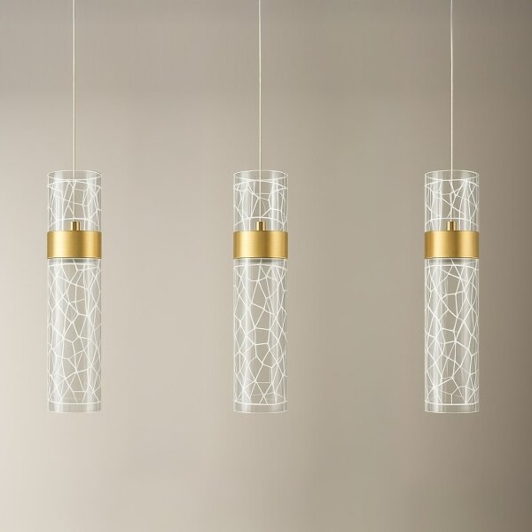 Lustră LED suspendată pe cablu LAGOS, 24W/230V, auriu