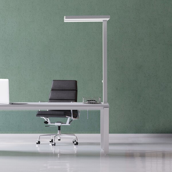 Maul Lampă de masă cu LED MAULjaval, alb, 120 cm, dimabil, bază clemă, reglabil, Alb, Studiu / Birou, Aluminiu, Modern