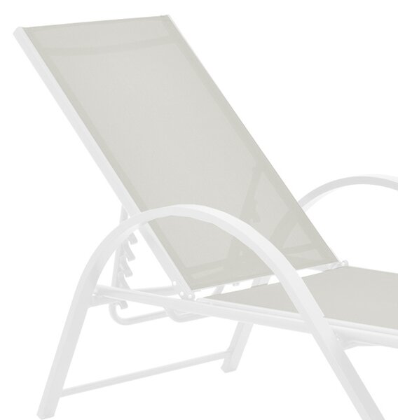 Sezlong cu brate, Model Attain, culoare alb, aluminiu si textil, 200x62x35 cm