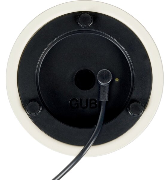 GUBI Gubi LED lampă de masă reîncărcabilă Obello, IP44, sticlă mată, reglabil, Alb, Camera de zi / sufragerie, Sticlă, Design