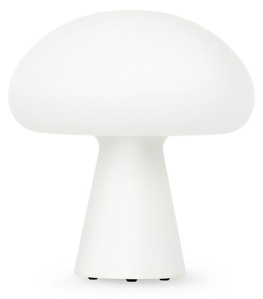 GUBI Gubi LED lampă de masă reîncărcabilă Obello, IP44, sticlă mată, reglabil, Alb, Camera de zi / sufragerie, Sticlă, Design