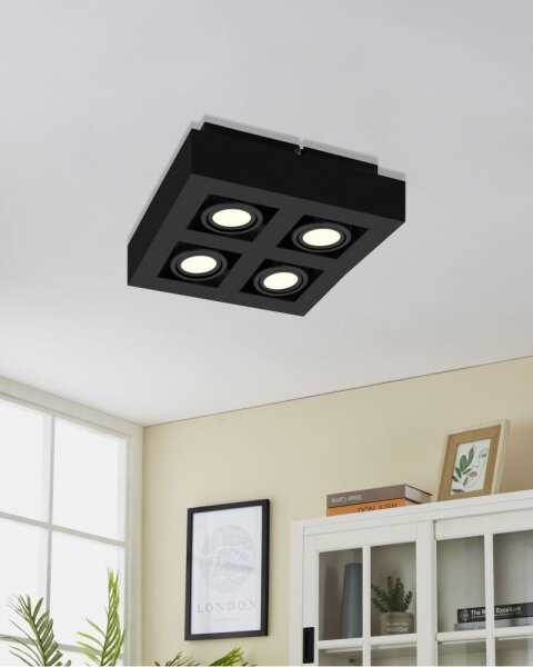 Eglo 31065 - Spot LED MENDOZA 4xLED/4,7W/230V 3000K negru