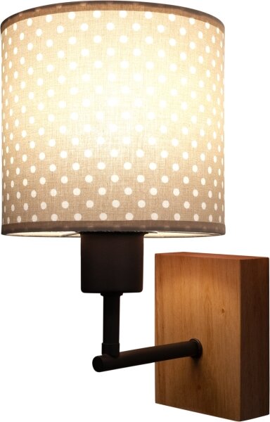 Brilagi - Lampă de perete BOBO WOOD 1xE27/25W/230V stejar/negru/bej/cu buline