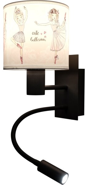 Brilagi - Lampă LED flexibilă BOBO 1xE27/25W/230V + LED/3W negru/alb/roz/balerine