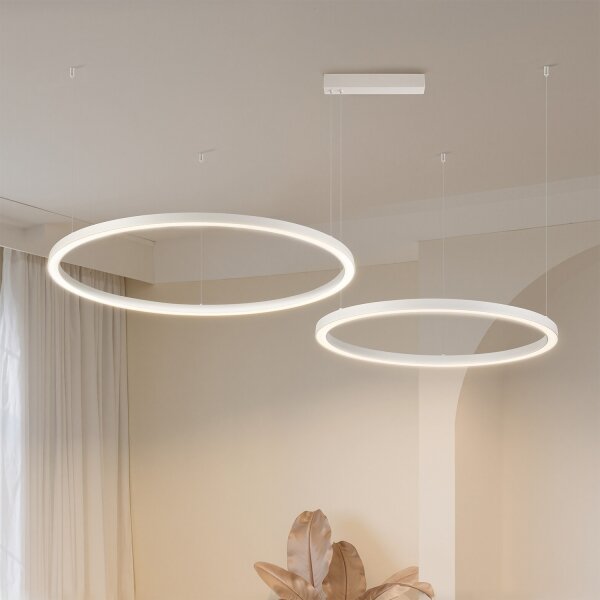 Brilagi - Lustru LED dimmabil suspendat pe cablu PORTOFINO LED/98W/230V alb + telecomandă