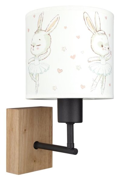 Brilagi - Lampă de perete BOBO WOOD 1xE27/25W/230V stejar/negru/alb/iepurași