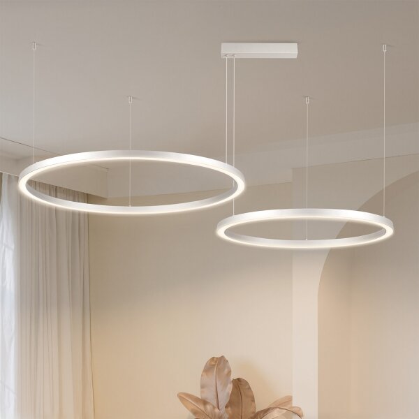 Brilagi - Lustră LED dimabilă suspendată pe cablu PORTOFINO LED/98W/230V argintie + telecomandă