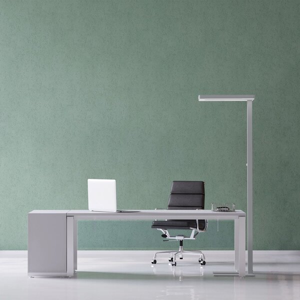 Maul Lampadar LED MAULjaval, argintiu, 196 cm, bază dimabilă, reglabil, Metalic, Studiu / Birou, Aluminiu, Modern