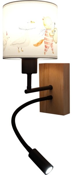 Brilagi - Lampă LED flexibilă BOBO WOOD 1xE27/25W/230V + LED/3W stejar/negru/alb/imprimeu animal