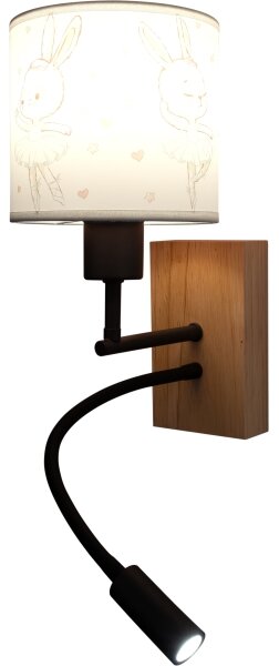 Brilagi - Lampă LED Flex. BOBO WOOD 1xE27/25W/230V + LED/3W stejar/negru/alb/albastru regal