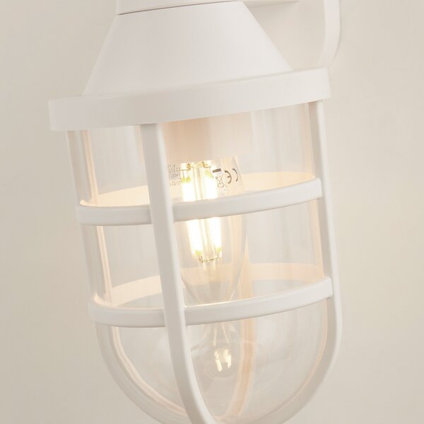 Searchlight Aplică de exterior X Seaside, alb, IP44, reglabil, Alb, Plastic, Modern