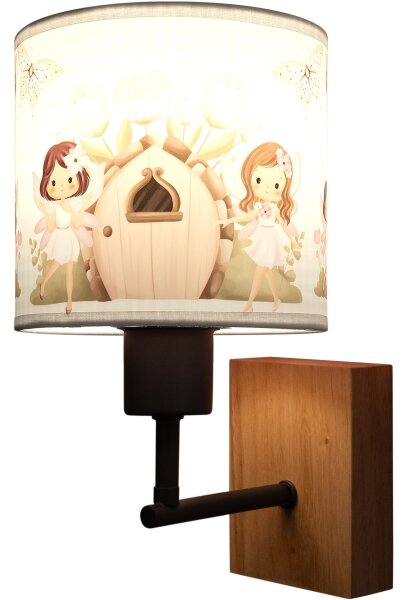 Brilagi - Lampă de perete BOBO WOOD 1xE27/25W/230V stejar/negru/alb/roz/zâne