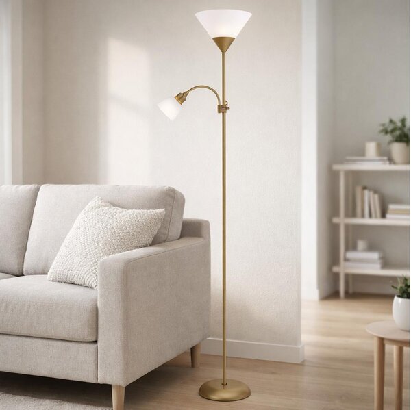 Brilagi - Lampadar ARIANA 1xE27/100W/230V + 1xE14/25W auriu