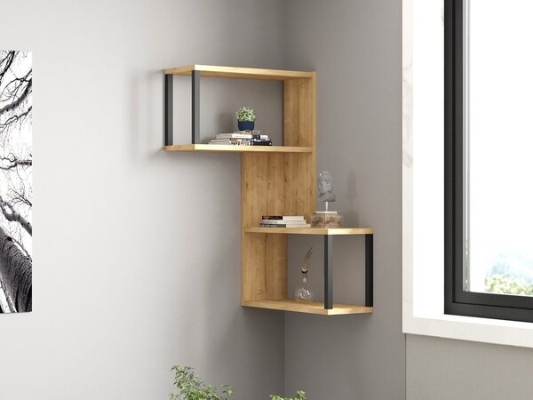 Rafturi perete, Premium Frame, UnicUtil, 84 x 52 x 20 cm, Stejar