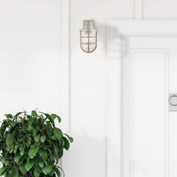 Searchlight Aplică de exterior X Seaside, argintiu, IP44, reglabil, Gri, Plastic, Modern