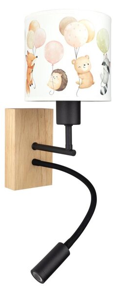 Brilagi - LED Flex. lampă BOBO WOOD 1xE27/25W/230V + LED/3W stejar/negru/alb/animal