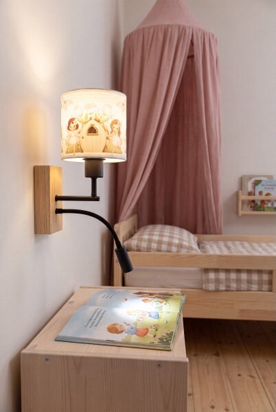 Brilagi- Lampă LED flexibilă BOBO WOOD 1xE27/25W/230V + LED/3W stejar/negru/alb/roz/zâne