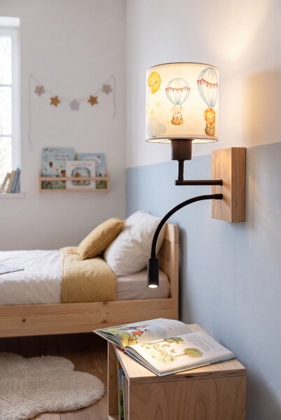 Brilagi - Lampă LED Flex. BOBO WOOD 1xE27/25W/230V + LED/3W stejar/negru/alb/motiv animal