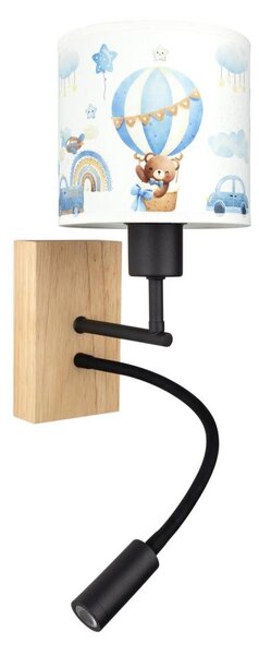 Brilagi-LED Flex. lampă BOBO WOOD 1xE27/25W/230V + LED/3W stejar/negru/alb/albastru/miere