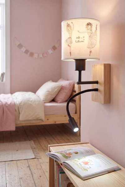 Brilagi- lampă LED flexibilă BOBO WOOD 1xE27/25W/230V + LED/3W stejar/negru/alb/roz/amb