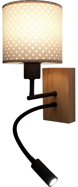 Brilagi - Lampă LED flexibilă BOBO WOOD 1x E27/25W/230V + LED 3W stejar/negru/bej/buline