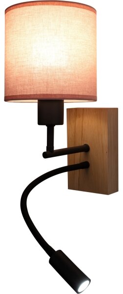 Brilagi - LED Flex. lampă BOBO WOOD 1xE27/25W/230V + LED/3W stejar/negru/roz