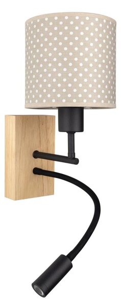 Brilagi - Lampă LED flexibilă BOBO WOOD 1x E27/25W/230V + LED 3W stejar/negru/bej/buline