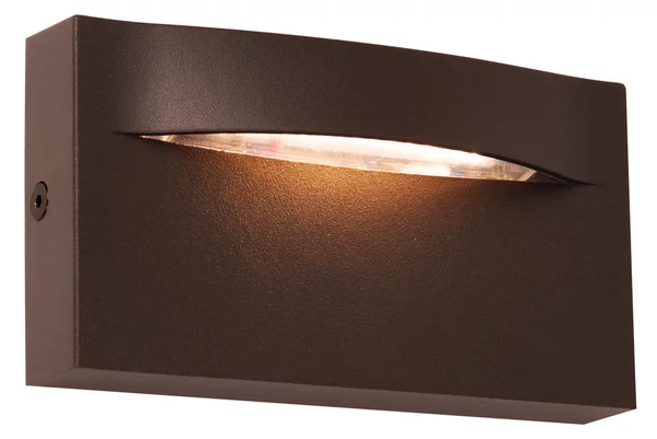 Viokef Aplică de exterior cu LED Vita, maro ruginiu, 13,7 x 7,5 cm, Maro / Rugină, Aluminiu, Modern, Soclu de perete jos
