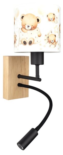 Brilagi - Lampă LED Flex. BOBO WOOD 1xE27/25W/230V + LED/3W stejar/negru/alb/miere