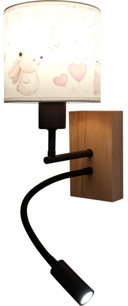 Brilagi - Lampă LED Flex BOBO WOOD 1xE27/25W/230V + LED/3W stejar/negru/crem/albastru regal