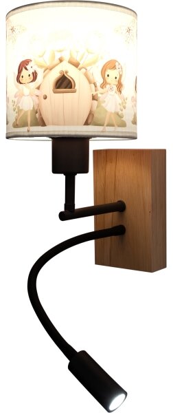Brilagi- Lampă LED flexibilă BOBO WOOD 1xE27/25W/230V + LED/3W stejar/negru/alb/roz/zâne